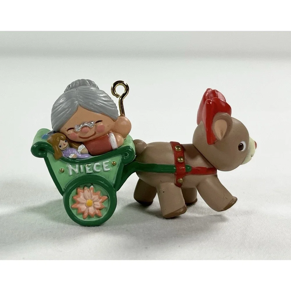 Vintage 1994‎ Hallmark Keepsake Niece Christmas Ornament Mrs Claus Reindeer Box